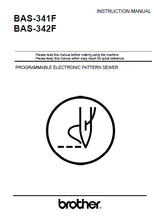 Load image into Gallery viewer, BROTHER BAS-341F BAS-342F INSTRUCTION MANUAL BOOK IN ENGLISH SEWING MACHINE
