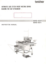 Load image into Gallery viewer, BROTHER BAS-600 BAS-601 INSTRUCTION MANUAL ENGLISH SEWING MACHINE

