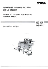 Load image into Gallery viewer, BROTHER BAS-610 BAS-611 BAS-612 INSTRUCTION MANUAL ENGLISH SEWING MACHINE

