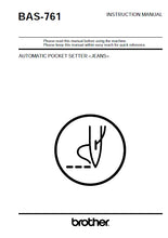 Load image into Gallery viewer, BROTHER BAS-761 INSTRUCTION MANUAL ENGLISH SEWING MACHINE
