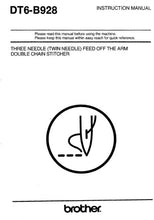 Load image into Gallery viewer, BROTHER DT6-B928 INSTRUCTION MANUAL BOOK IN ENGLISH SEWING MACHINE

