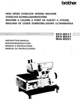 Load image into Gallery viewer, BROTHER EF4-B511 EF4-B531 EF4-B551 INSTRUCTION MANUAL BOOK IN ENGLISH DEUTSCH FRANCAIS ESPANOL SEWING MACHINE
