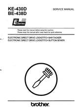 Load image into Gallery viewer, BROTHER KE-430D KE-438D SERVICE MANUAL BOOK IN ENGLISH SEWING MACHINE

