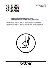 Load image into Gallery viewer, BROTHER KE-430HX KE-430HS BE-438HX INSTRUCTION MANUAL BOOK IN ENGLISH SEWING MACHINE
