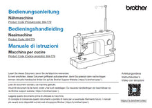 Load image into Gallery viewer, BROTHER PQ1600S BEDIENUNGSANLEITUNG BEDIENINGSHANDLEIDING MANUALE DI ISTRUZIONI DE NL IT NAHMASCHINE NAAIMACHINE MACCHINA DA CUCIRE
