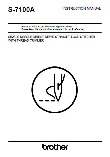 BROTHER S-7100A INSTRUCTION MANUAL BOOK IN ENGLISH SEWING MACHINE