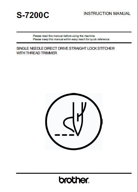 BROTHER S-7200C INSTRUCTION MANUAL BOOK IN ENGLISH SEWING MACHINE