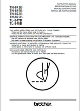 Load image into Gallery viewer, BROTHER TL-847B TL-848B TN-842B TN-845B TN-872B TN-875B INSTRUCTION MANUAL BOOK IN ENGLISH DEUTSCH FRANCAIS ESPANOL SEWING MACHINE

