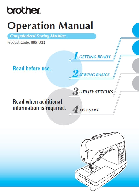 BROTHER 885-U22 OPERATION MANUAL ENGLISH SEWING MACHINE