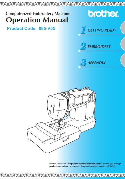 BROTHER 885-V55 OPERATION MANUAL ENGLISH SEWING MACHINE