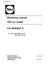 Load image into Gallery viewer, BSA A75 ROCKET III 69-72 WORKSHOP MANUAL IN ENGLISH MOTORCYCLE
