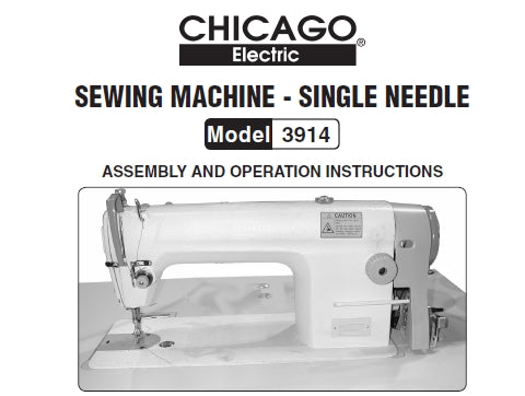 CHICAGO 3914 ASSEMBLY AND OPERATION INSTRUCTIONS ENGLISH ELECTRIC SEWING MACHINE
