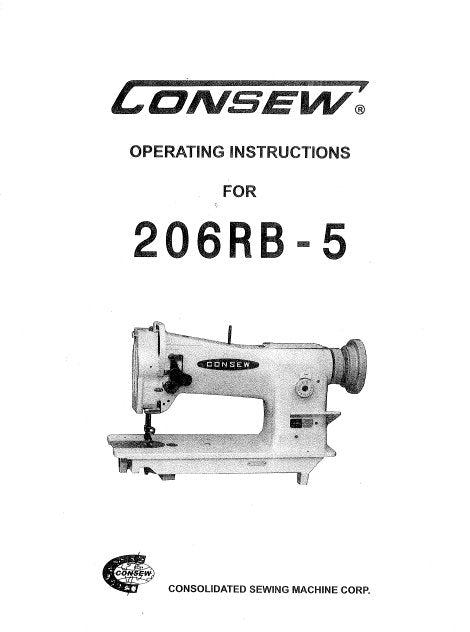 CONSEW 206RB-5 OPERATING INSTRUCTIONS IN ENGLISH SEWING MACHINE