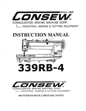 Load image into Gallery viewer, CONSEW 339RB-4 INSTRUCTION MANUAL IN ENGLISH SEWING MACHINE
