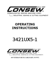 Load image into Gallery viewer, CONSEW 3421UX5-1 OPERATING INSTRUCTIONS IN ENGLISH SEWING MACHINE
