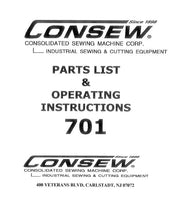 Load image into Gallery viewer, CONSEW 701 OPERATING INSTRUCTIONS IN ENGLISH SEWING MACHINE
