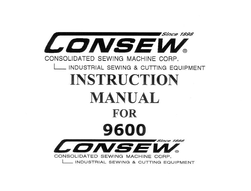 CONSEW 9600 INSTRUCTION MANUAL IN ENGLISH SEWING MACHINE
