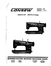 Load image into Gallery viewer, CONSEW MODEL 99 MODEL 103 OPERATING INSTRUCTIONS BOOK IN ENGLISH SEWING MACHINE
