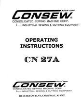 Load image into Gallery viewer, CONSEW CN27A OPERATING INSTRUCTIONS IN ENGLISH SEWING MACHINE
