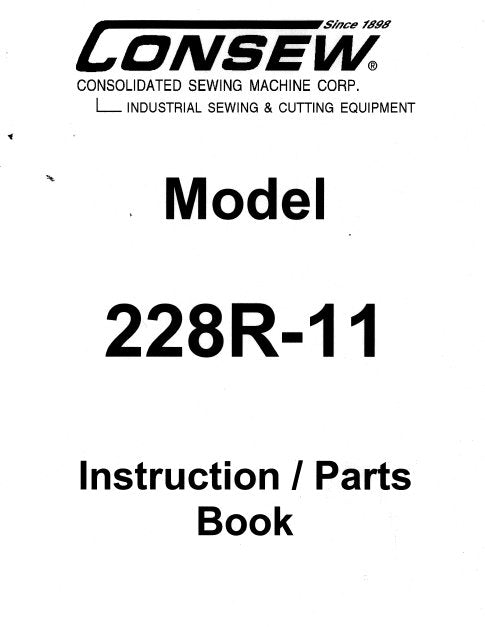 CONSEW MODEL 228R-11 INSTRUCTION BOOK IN ENGLISH SEWING MACHINE