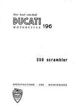 Load image into Gallery viewer, DUCATI 350 SCRAMBLER 1968 OWNERS MANUAL IN ENGLISH MOTORCYCLE
