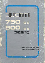 Load image into Gallery viewer, DUCATI 750SS 900SS DESMO 1975 INSTRUCTIONS FOR USE AND MAINTENANCE IN ENGLISH MOTORCYCLE
