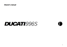Load image into Gallery viewer, DUCATI 996S OWNERS MANUAL IN ENGLISH MOTORCYCLE
