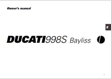 Load image into Gallery viewer, DUCATI 998S BAYLISS OWNERS MANUAL IN ENGLISH MOTORCYCLE
