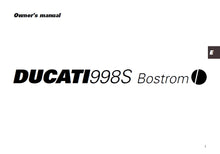Load image into Gallery viewer, DUCATI 998S BOSTROM OWNERS MANUAL IN ENGLISH MOTORCYCLE
