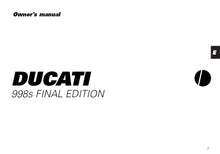 Load image into Gallery viewer, DUCATI 998S FINAL EDITION OWNERS MANUAL IN ENGLISH MOTORCYCLE
