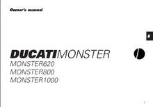 Load image into Gallery viewer, DUCATI MONSTER 620 800 1000 OWNERS MANUAL IN ENGLISH MOTORCYCLE
