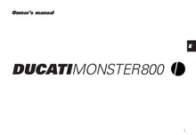 Load image into Gallery viewer, DUCATI MONSTER 800 OWNERS MANUAL IN ENGLISH MOTORCYCLE
