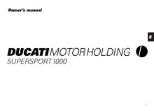Load image into Gallery viewer, DUCATI MOTOR HOLDING SUPERSPORT 1000 OWNERS MANUAL IN ENGLISH MOTORCYCLE
