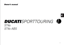 Load image into Gallery viewer, DUCATI SPORT TOURING ST4s ST4s ABS OWNERS MANUAL IN ENGLISH MOTORCYCLE
