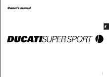 Load image into Gallery viewer, DUCATI SUPERSPORT (2000) OWNERS MANUAL IN ENGLISH MOTORCYCLE
