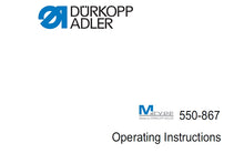 Load image into Gallery viewer, DURKOPP ADLER 550-867 OPERATING INSTRUCTIONS ENGLISH SEWING MACHINE
