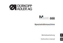 Load image into Gallery viewer, DURKOPP ADLER 888 INSTRUCTION MANUAL ENGLISH SEWING MACHINE
