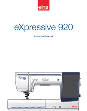 Load image into Gallery viewer, ELNA EXPRESSIVE 920 INSTRUCTION MANUAL ENGLISH SEWING MACHINE
