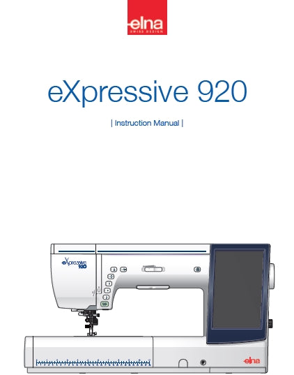 ELNA EXPRESSIVE 920 INSTRUCTION MANUAL ENGLISH SEWING MACHINE