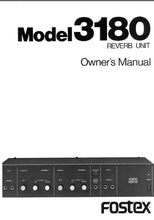 Load image into Gallery viewer, FOSTEX 3180 OWNER'S MANUAL BOOK IN ENGLISH REVERB UNIT
