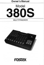 Load image into Gallery viewer, FOSTEX 380S OWNER'S MANUAL BOOK IN ENGLISH MULTITRACKER
