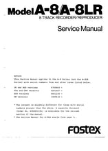 Load image into Gallery viewer, FOSTEX A-8 A-8LR SERVICE MANUAL IN ENGLISH 8 TRACK RECORDER/REPRODUCER
