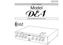 Load image into Gallery viewer, FOSTEX DE-1 OWNER'S MANUAL IN ENGLISH 20 BIT DUAL MULTI EFFECT PROCESSORS
