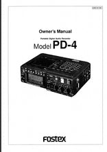 Load image into Gallery viewer, FOSTEX PD-4 OWNER'S MANUAL IN ENGLISH PORTABLE DIGITAL AUDIO RECORDER

