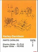 Load image into Gallery viewer, HARLEY-DAVIDSON ELECTRA GLIDE FL/FLH SUPER GLIDE FX/FXE PARTS CATALOG 1961-1976 IN ENGLISH MOTORCYCLE
