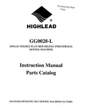 Load image into Gallery viewer, HIGHLEAD GG0028-L INSTRUCTION MANUAL IN ENGLISH SEWING MACHINE
