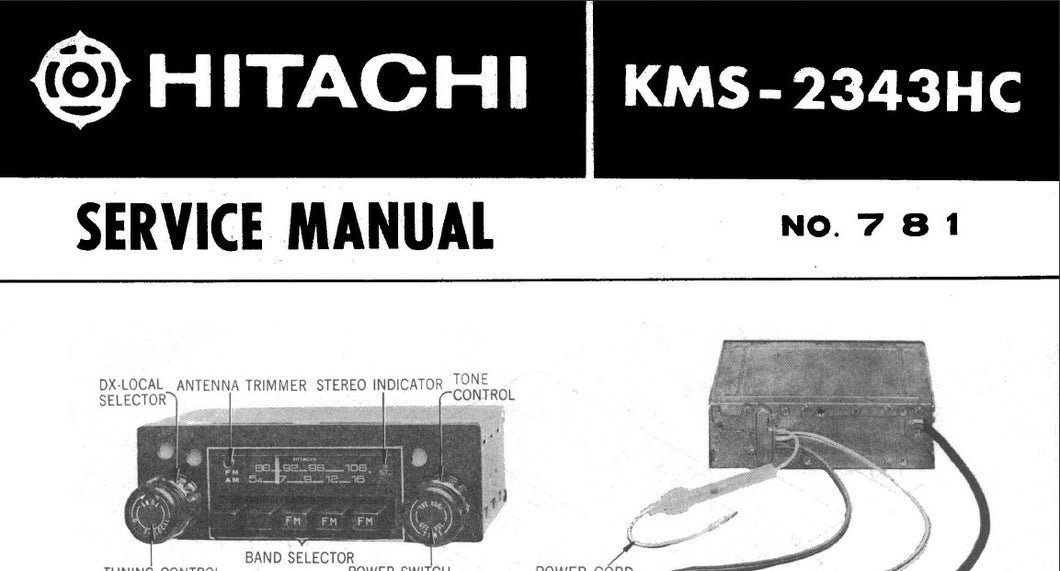 HITACHI KMS-2343HC SERVICE MANUAL CAR RADIO WITH STEREO
