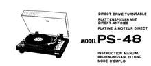 Load image into Gallery viewer, HITACH PS-48 INSTRUCTION MANUAL DIRECT DRIVE TURNTABLE
