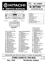 Load image into Gallery viewer, HITACHI D-W700 SERVICE MANUAL IN ENGLISH STEREO CASSETTE TAPE DECK
