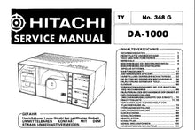 Load image into Gallery viewer, HITACHI DA-1000 SERVICE MANUAL DIGITAL AUDIO DISC PLAYER DEUTSCH

